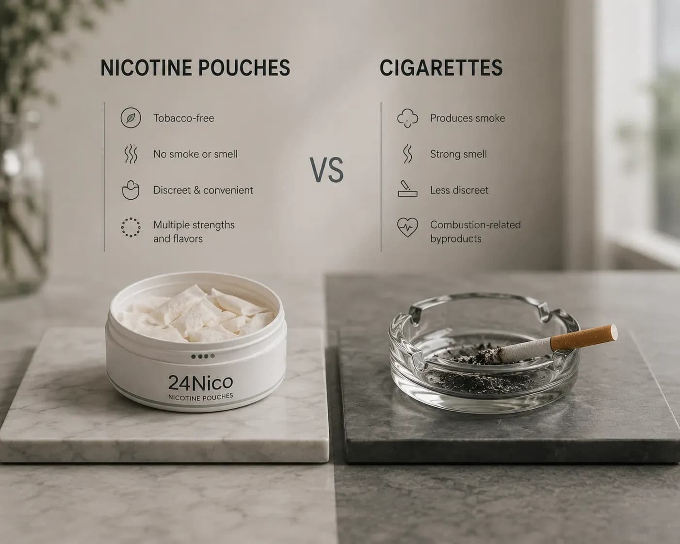 Nicotine pouches vs cigarettes: how they actually compare