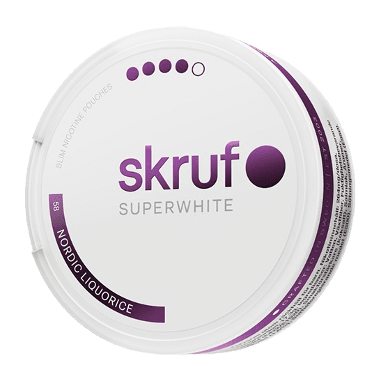 skruf SUPERWHITE no 58 Nordic Liquorice Extra Strong
