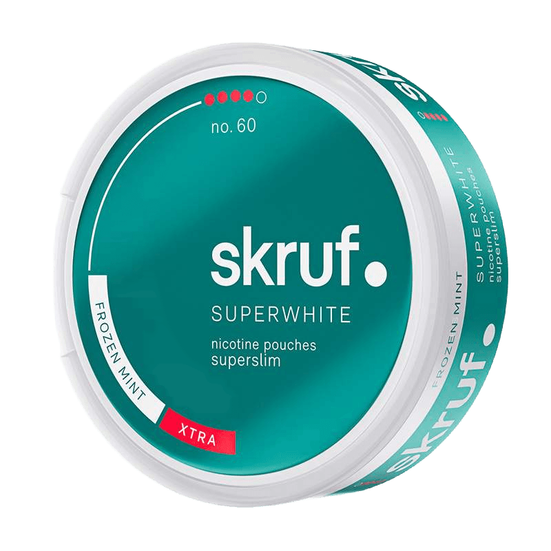 skruf SUPERWHITE no 60 Frozen Mint Super Slim Extra Strong